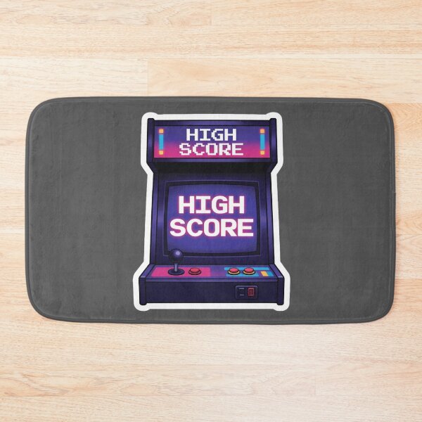 Item preview, Synthwave High Score Arcade Sticker - 80s Retro Vaporwave Gamer Decal designed and sold by GeekStickerLab.