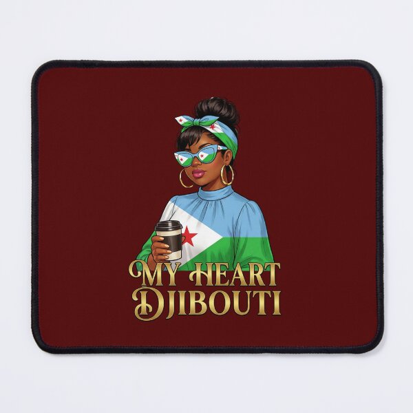 Item preview, My Heart Djibouti – Stylish Djiboutian Pride Girl designed and sold by DjibProp.