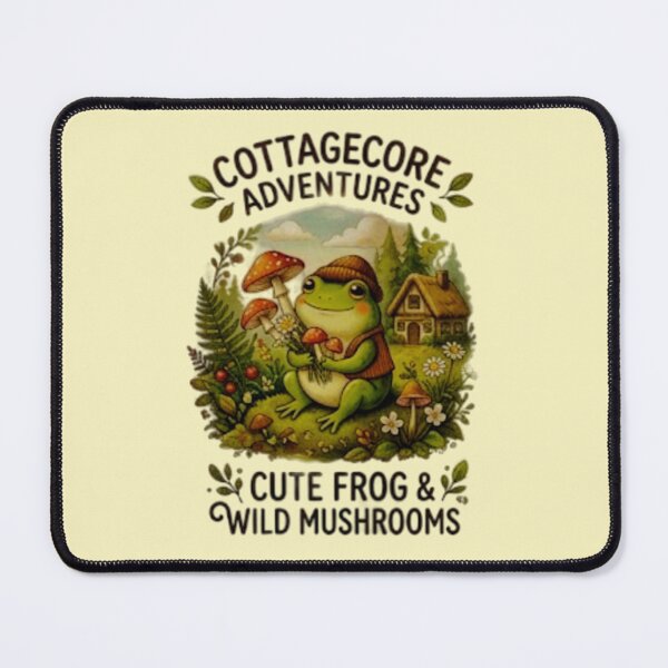 Item preview, Cute frog holding mushrooms, cottagecore style designed and sold by Mahe Jabeen.