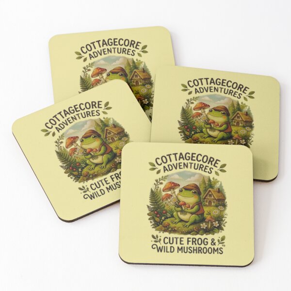 Item preview, Cute frog holding mushrooms, cottagecore style designed and sold by Mahe Jabeen.