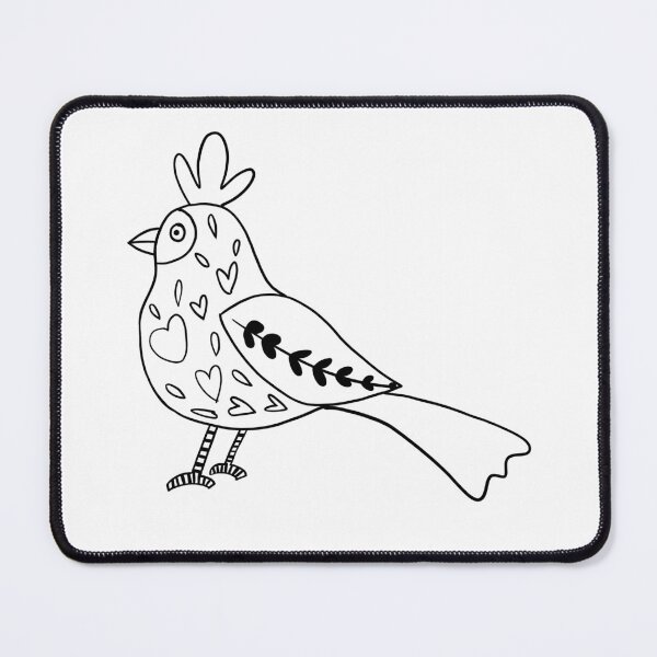 Item preview, Line Art Mystical Bird with Hearts designed and sold by ashleywilks.