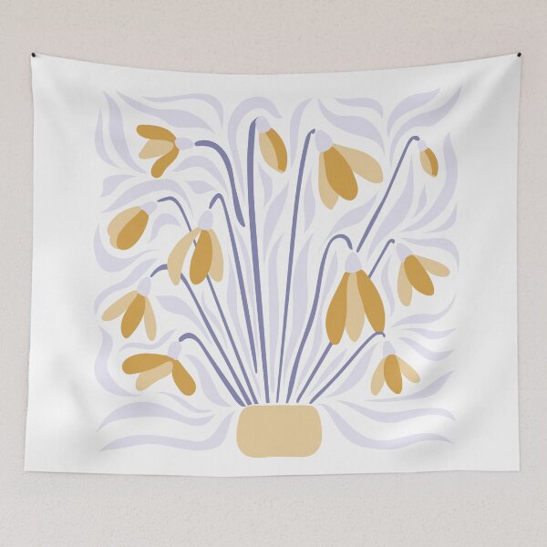 Item preview, Yellow floral bouquet in vase with stylized leaves designed and sold by Rue Market.