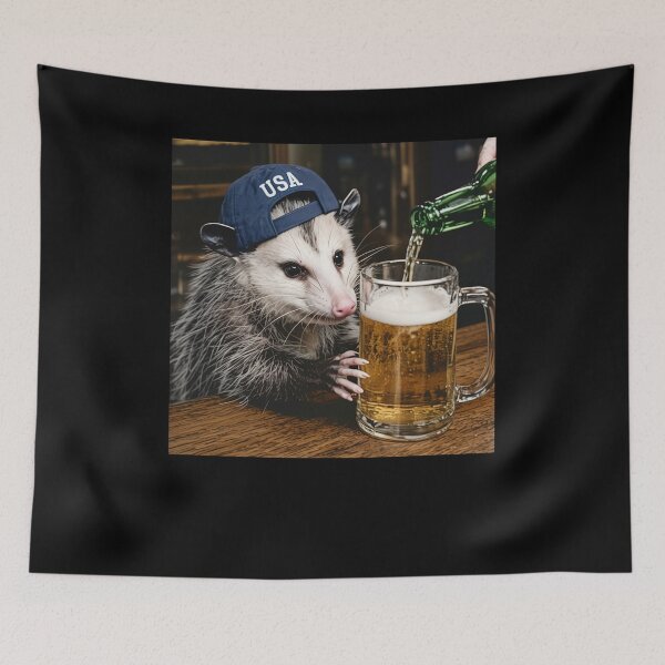 Item preview, Opossum Drinking Beer Funny Meme designed and sold by Hedoraxe.