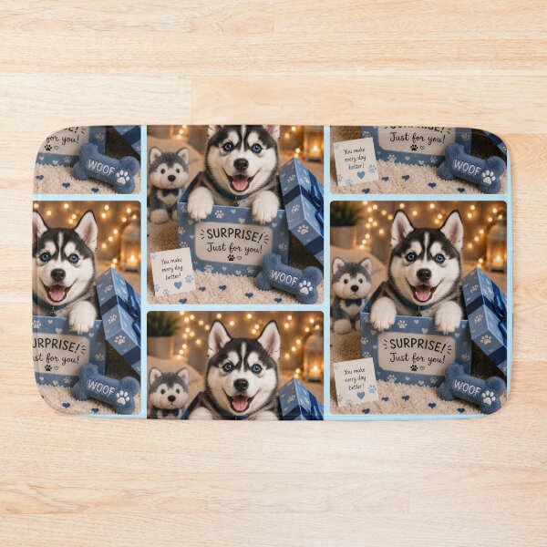 Item preview, Cute Husky Surprise Gift Portrait Design designed and sold by BagFactoryUK.