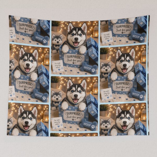 Item preview, Cute Husky Surprise Gift Portrait Design designed and sold by BagFactoryUK.