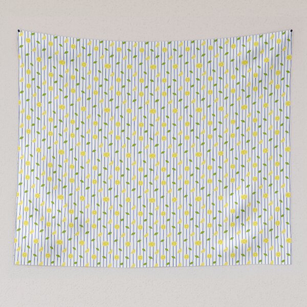 Item preview, Blue & White Lemon Stripe Pattern | Summer Citrus Print designed and sold by MoonandMaple.