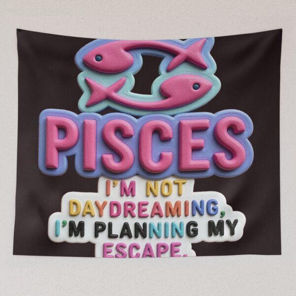Item preview, pisces I'm not daydreaming colorful typographic zodiac design designed and sold by SmashingDeals.