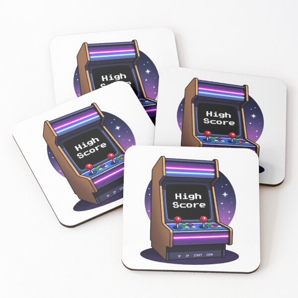 Item preview, Cosmic Retro Arcade Sticker - Wood Grain High Score Gaming Decal designed and sold by GeekStickerLab.
