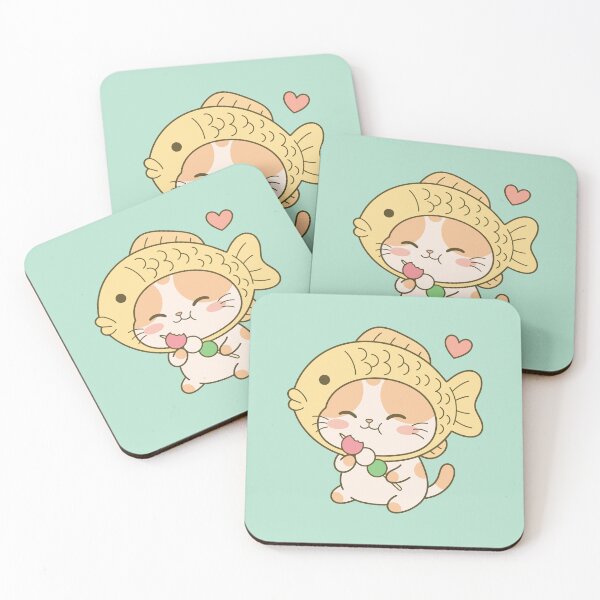 Item preview, Cat taiyaki eating dango designed and sold by jdaydrawing.