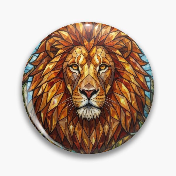 Item preview, Majestic Lion Jeweled Stained Glass Animal Art designed and sold by pinkal.