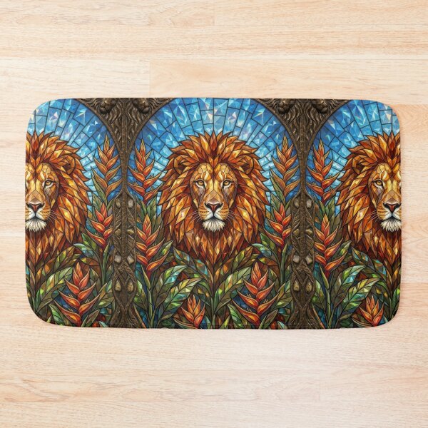 Item preview, Majestic Lion Jeweled Stained Glass Animal Art designed and sold by pinkal.