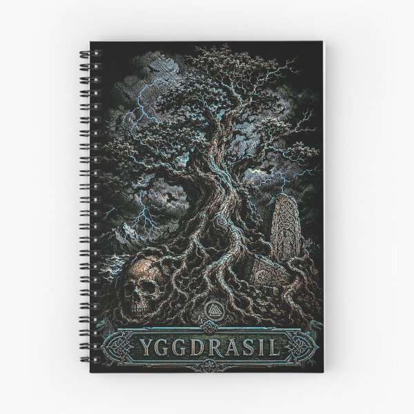 Item preview, Yggdrasil Tree of Life Dark Norse Mythology Engraving designed and sold by RoyalOrderGallery.