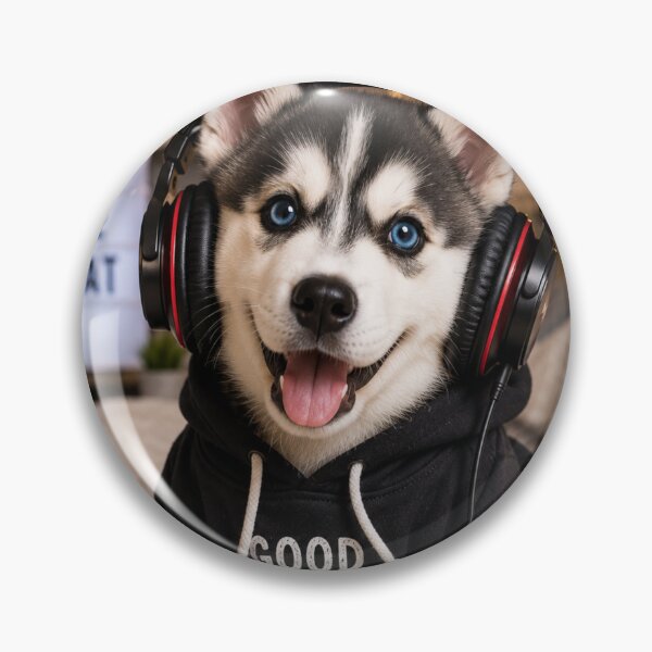 Item preview, Cool Gaming Husky Hoodie Portrait Design designed and sold by BagFactoryUK.