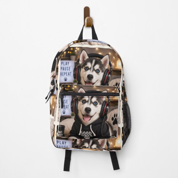 Item preview, Cool Gaming Husky Hoodie Portrait Design designed and sold by BagFactoryUK.
