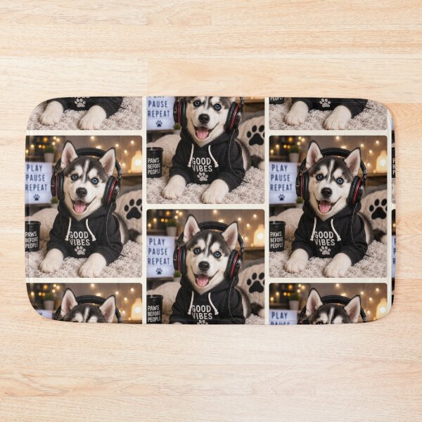 Item preview, Cool Gaming Husky Hoodie Portrait Design designed and sold by BagFactoryUK.
