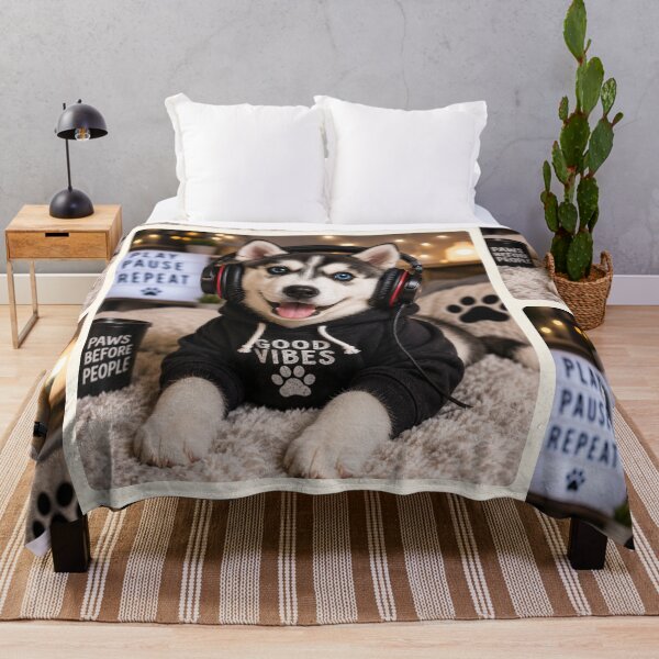Item preview, Cool Gaming Husky Hoodie Portrait Design designed and sold by BagFactoryUK.