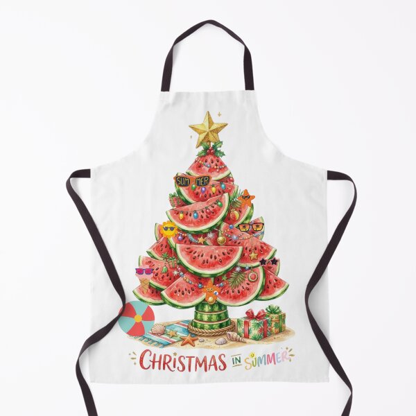 Item preview, Watercolor Watermelon Christmas Tree Tropical Beach Illustration – Christmas in Summer Holiday Design designed and sold by VibranPalette.