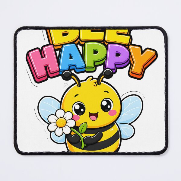 Item preview, Bee Happy Cute Kawaii Bee with Flower designed and sold by BoosterShop.