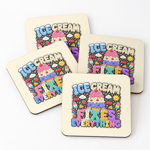 Item preview, Ice Cream Fixes Everything Typography designed and sold by fadilow.