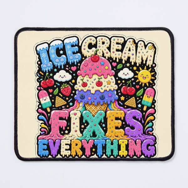 Item preview, Ice Cream Fixes Everything Typography designed and sold by xmoudx.