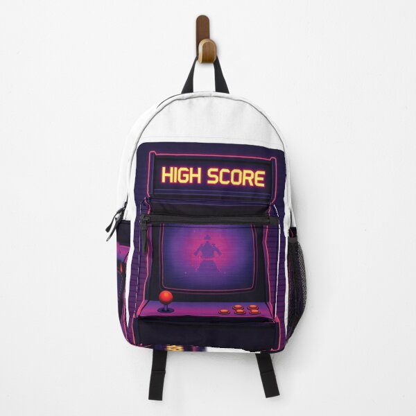 Item preview, Vaporwave Neon Arcade Sticker - Dark Aesthetic High Score Gamer Decal designed and sold by GeekStickerLab.