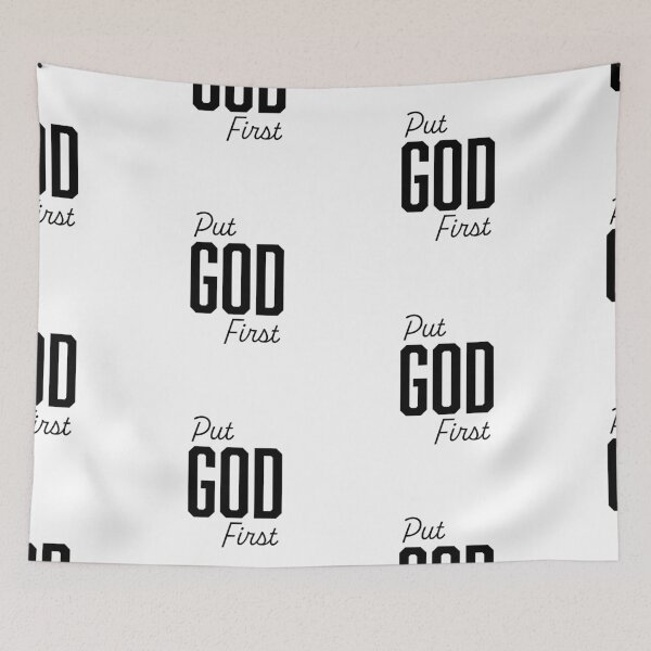 Item preview, Put God First – Christian Faith Typography T-Shirt Design designed and sold by CrossCrafted.