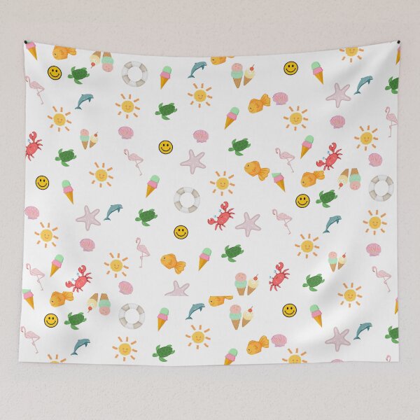 Item preview, Cute Summer Vibes Aesthetic Seamless Pattern  designed and sold by STKdesign62.