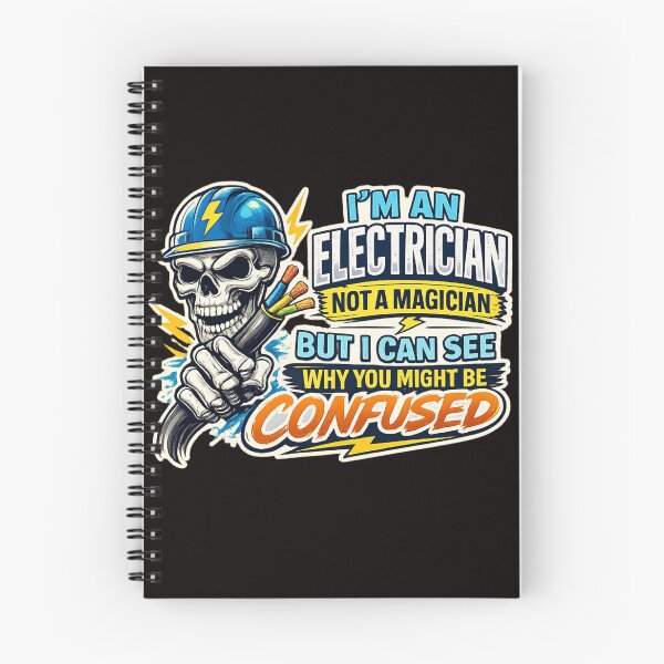 Item preview, I'm an Electrician, Not a Magician – Funny Electrician Skull Graphic designed and sold by Tadeusz1.
