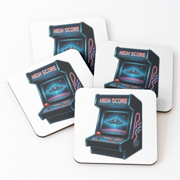 Item preview, Retro Vector Sci-Fi Arcade Sticker - High Score Spaceship Game Decal designed and sold by GeekStickerLab.
