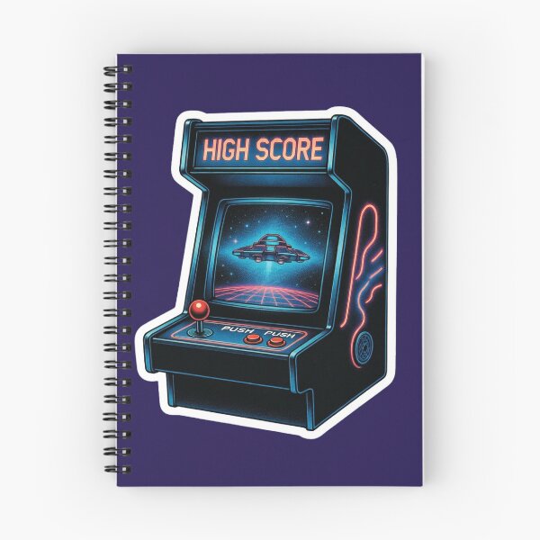 Item preview, Retro Vector Sci-Fi Arcade Sticker - High Score Spaceship Game Decal designed and sold by GeekStickerLab.