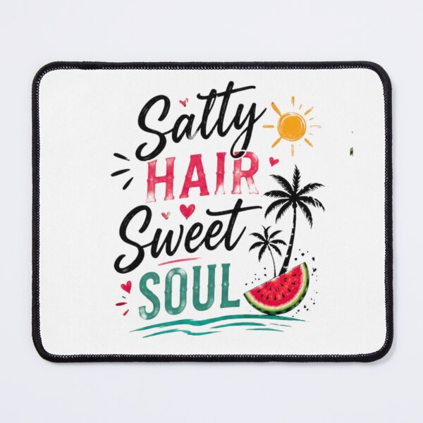 Item preview, Salty Hair Sweet Soul Retro Summer Beach Vacation Graphic T-Shirt designed and sold by novaduman.