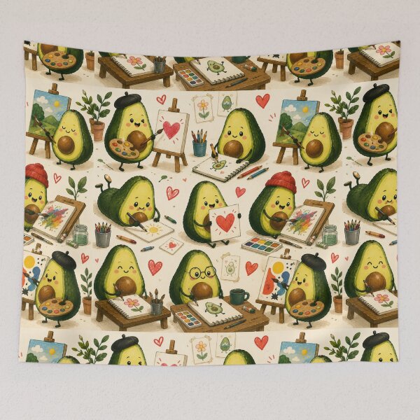 Item preview, Cute Avocado love Pattern  Seamless Pattern Fruit Print designed and sold by Aramdesing.