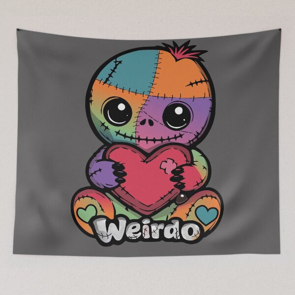 Item preview, Weirdo Voodoo Doll Kawaii Heart Motif designed and sold by Pommes im Bett.