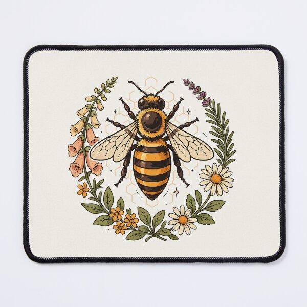 Item preview, Botanical Bee | Wildflower Pollinator | Cottagecore Nature Illustration designed and sold by PatsiRose.