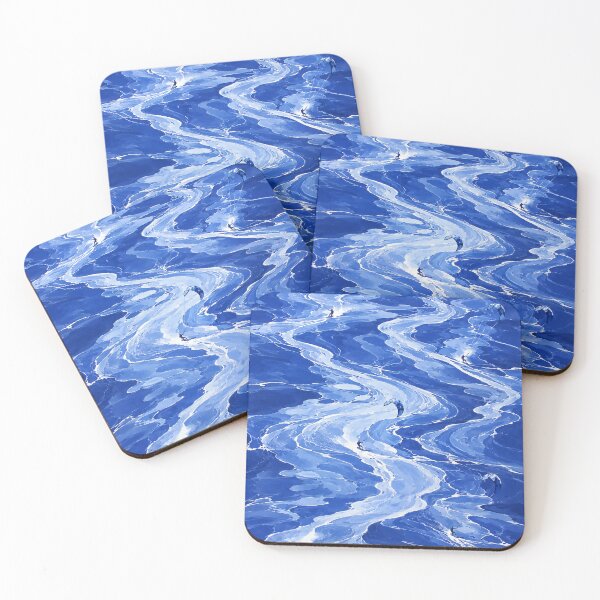 Item preview, Abstract Ocean Waves Coastal Blue Wall Art designed and sold by Islabonita..