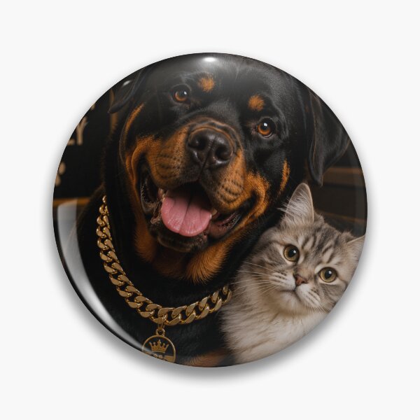 Item preview, Loyal Rottweiler and Cute Kitten Portrait Design designed and sold by BagFactoryUK.