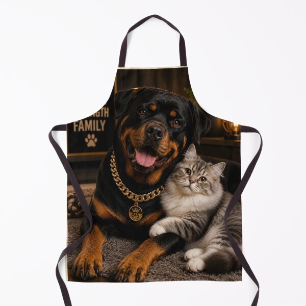 Item preview, Loyal Rottweiler and Cute Kitten Portrait Design designed and sold by BagFactoryUK.