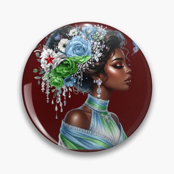 Item preview, Elegant Djibouti Beauty – Floral Flag Portrait designed and sold by DjibProp.