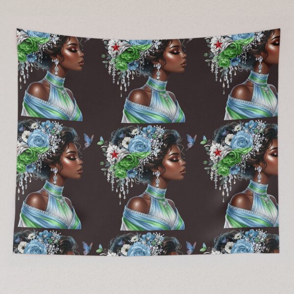 Item preview, Elegant Djibouti Beauty – Floral Flag Portrait designed and sold by DjibProp.