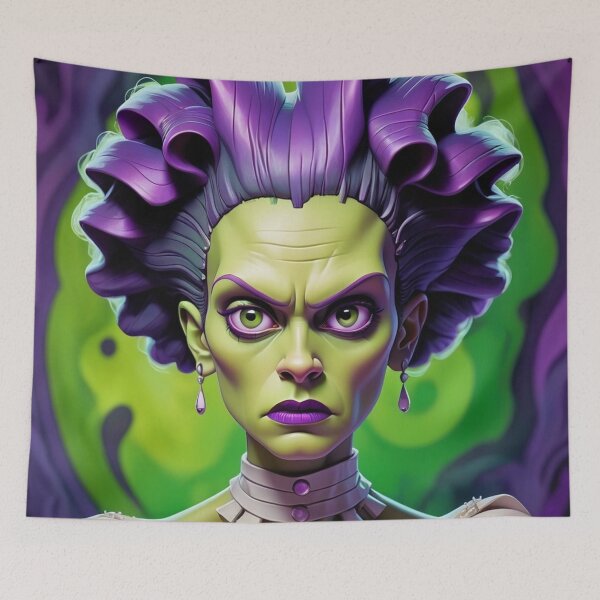 Item preview, Halloween Purple Green Bride Of Frankenstein Classic Monster designed and sold by GaffaDesigns.