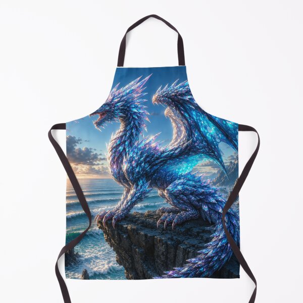 Item preview, Crystal Ocean Dragon | Blue Fantasy Dragon Wall Art designed and sold by DrakariArt.