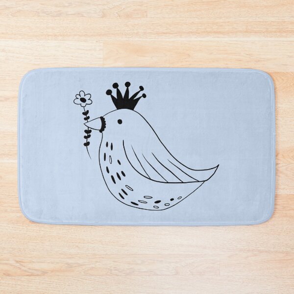 Item preview, Bird with Crown and Flowers Hand Drawn Line Art designed and sold by ashleywilks.