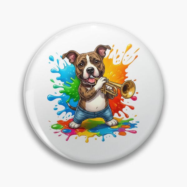Item preview, Colorful Dog Playing Trumpet  - World Music Day designed and sold by Art-Arcade6.