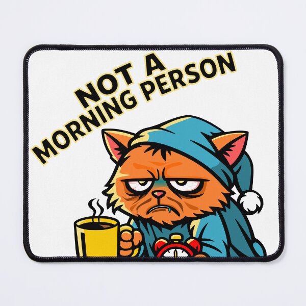 Item preview, Not A Morning Person Cat Coffee Motif designed and sold by Pommes im Bett.