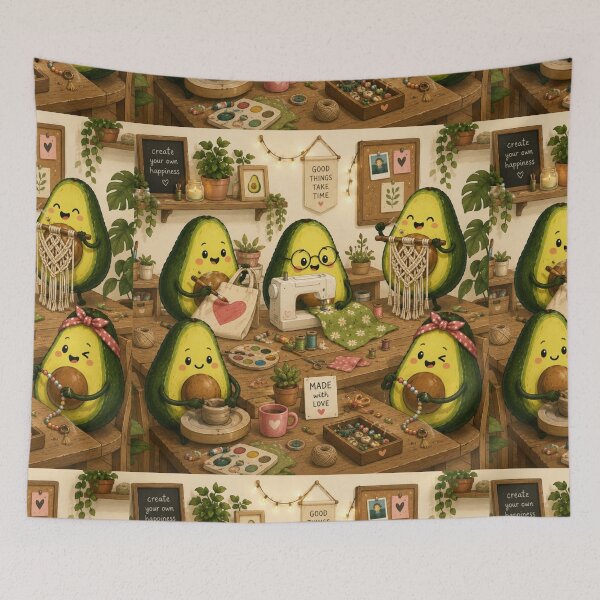 Item preview, Cute Avocado love Pattern  Seamless Pattern Fruit Print designed and sold by Aramdesing.