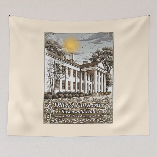 Item preview, Vintage Dillard University Rosenwald Hall Lithograph Illustration designed and sold by EvergreenPark - Tee Studio.