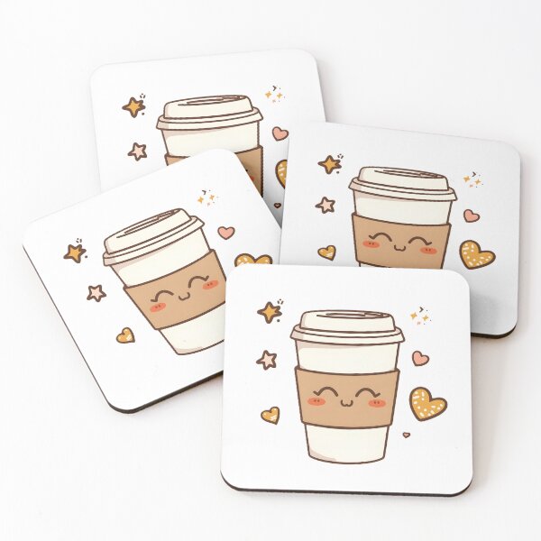 Item preview, Cute Kawaii Coffee Cup Sticker | Happy Coffee Lover Cartoon Design designed and sold by dreamz-world.