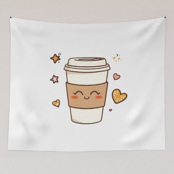 Item preview, Cute Kawaii Coffee Cup Sticker | Happy Coffee Lover Cartoon Design designed and sold by dreamz-world.
