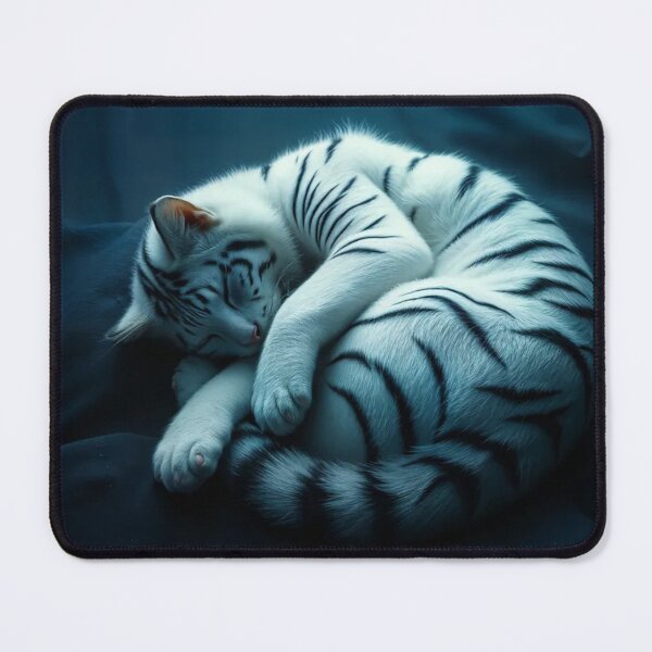Item preview, Curled Up White Tiger Cub Sleeping designed and sold by Pioneer Spirit Market.
