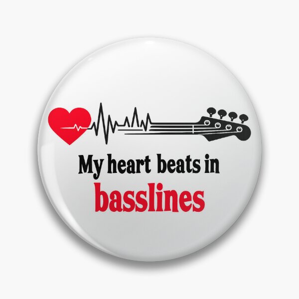 Item preview, My Heart Beats In Basslines Bass Guitar Design designed and sold by Symphatee.